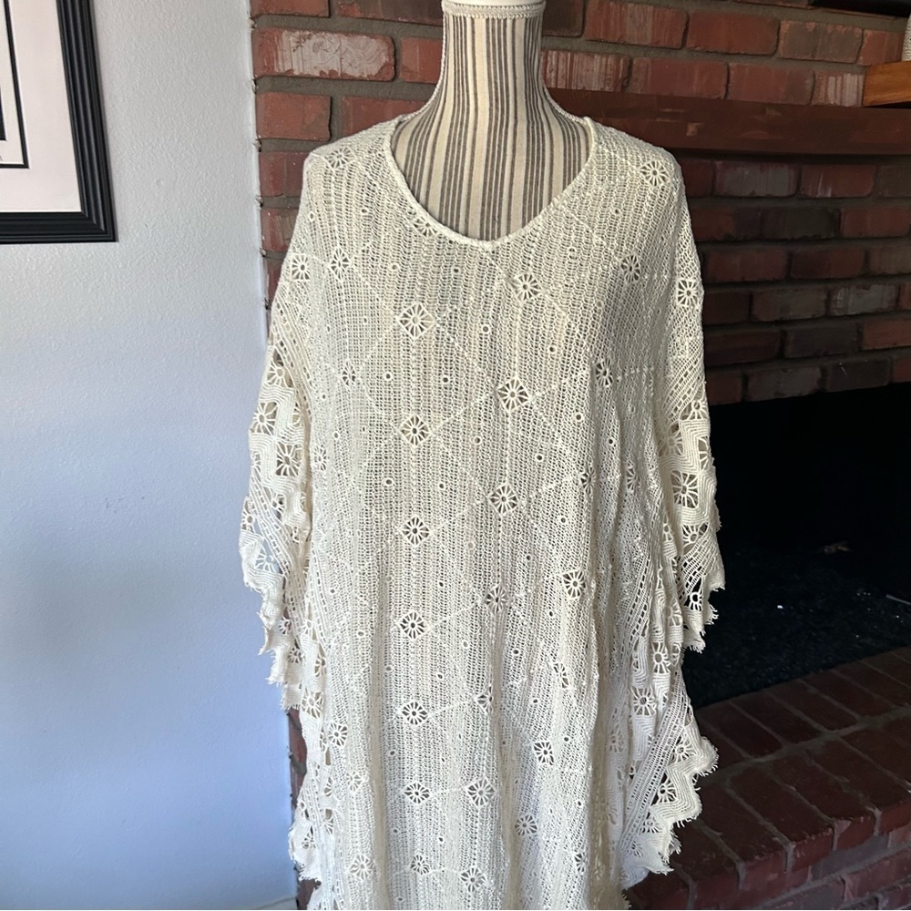 Eberjey Havanera Pandora Lace Cover Up in Natural Ivory Sz S/M - Picture 3 of 10